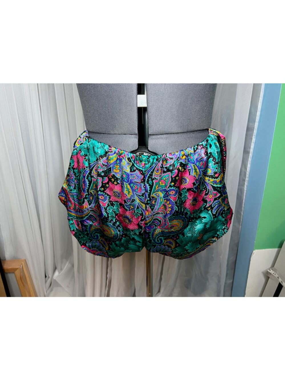 Panties paisley floral vintage 1980s teal purple pink